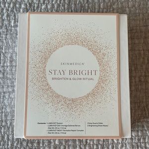 SkinMedica set Lumivive Day/ Lumivive Night, rose quartz roller, 2 sheet masks